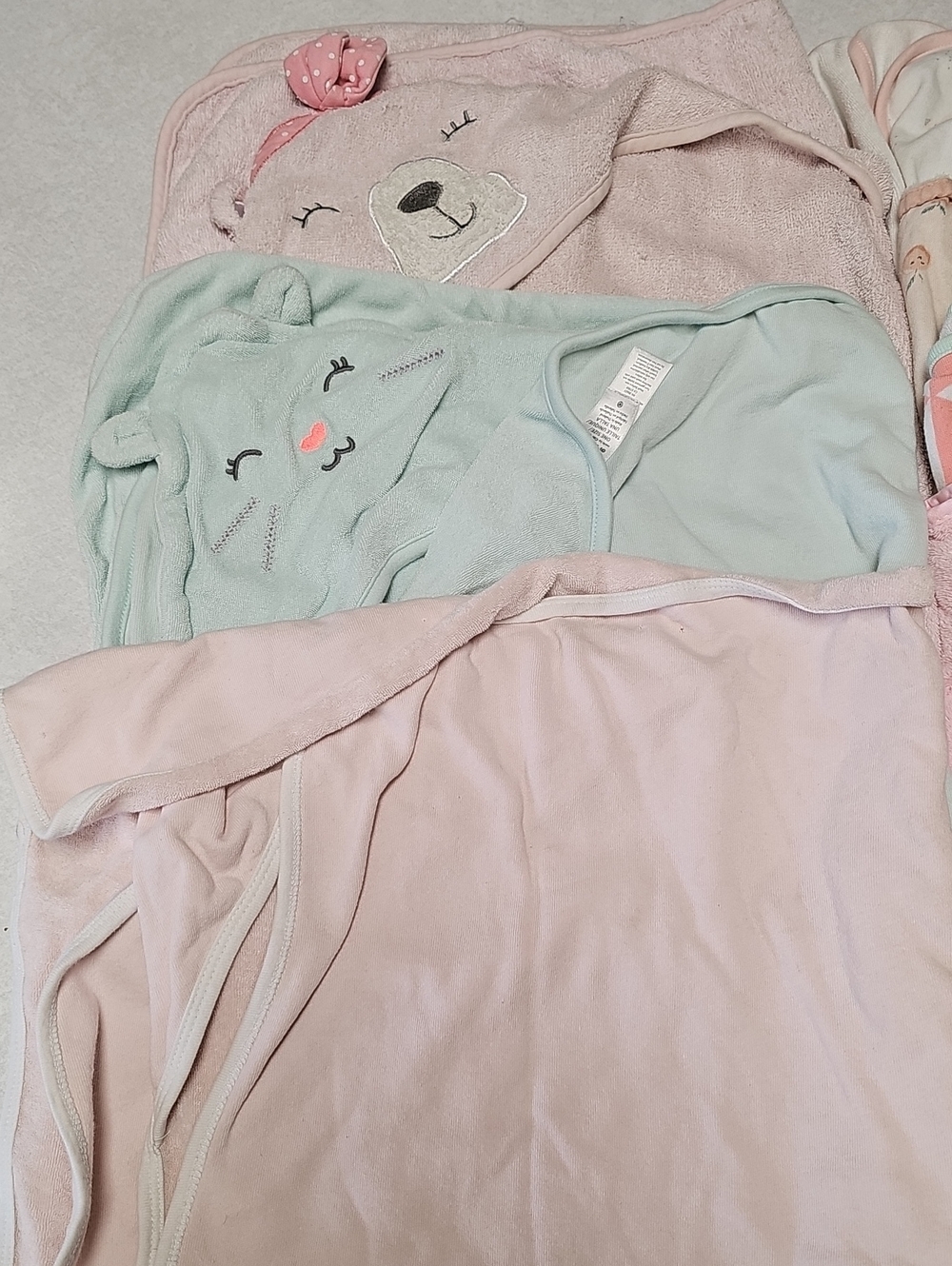 Hooded Baby Towel - Pink & Mint